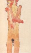 Egon Schiele Nude Girl with Folded Arms (mk12) oil painting artist